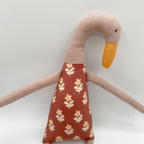 18" Rosewood Runner Duck in Muted Cranberry Daisy