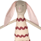 18" Sand RicRac Rabbit in Mauve