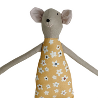 18" Tan Anemone Circus Mouse in Yellow