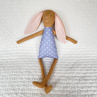 18" Honey Carnation Rabbit in Periwinkle Blue