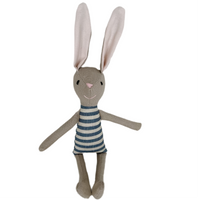 8" Tan Kale Stripe Bunny in Blue