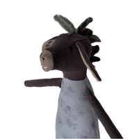 18" Dark Gray and Clay Cherry Blossom Donkey in Blue