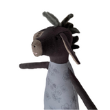 18" Dark Gray and Clay Cherry Blossom Donkey in Blue