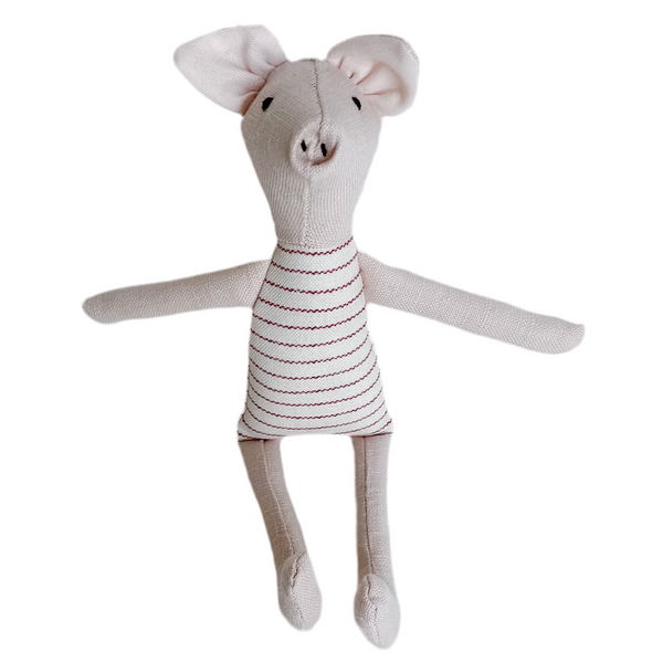 8" Pale Pink Pig in Stripes