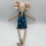 18" Tan Tea Rose Elephant in Blue