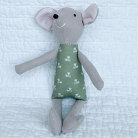 8" Tan Snow in Summer Mouse in Mint Green