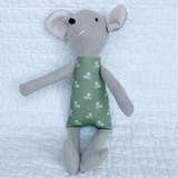 8" Tan Snow in Summer Mouse in Mint Green