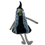 Witch with long blue hair