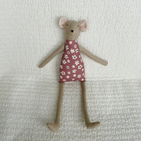 18" Tan Anemone Circus Mouse in Mauve