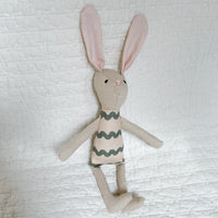 8" Sand RicRac Bunny in Green