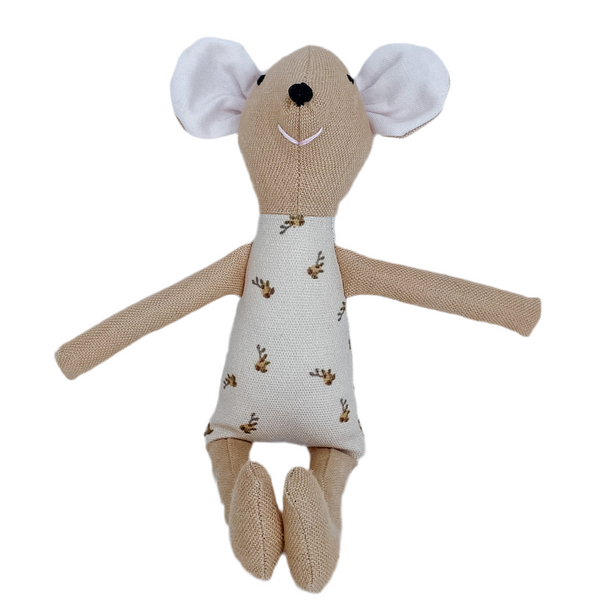 8" Honey Rose Bud Mouse in Cream