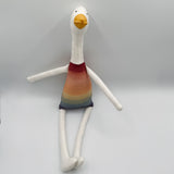 22" Cream Goose in Rainbow