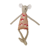 18" Tan Mushroom Mouse in Pink