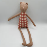 18" Rosewood Gingham Cat in Mauve Pink