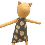 18" Yellow Chamomile Cat in Green