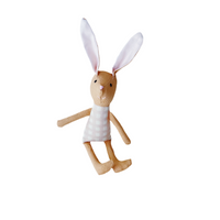8" Honey Tiny Gingham Bunny in Pale Pink