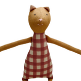 18" Honey Gingham Cat in Mauve Pink