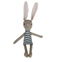 8" Tan Kale Stripe Bunny in Blue