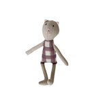 8" Sand Gingham Cat in Plum