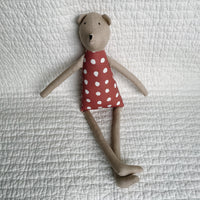 18" Tan Barnacle Bear in pale Berry