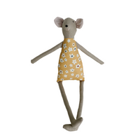 18" Tan Anemone Circus Mouse in Yellow