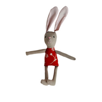 8" Tan Chrysanthemum Bunny in Orange