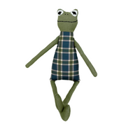 18" Green Plaid Happy Frog