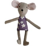 8" Tan Anemone Circus Mouse in Purple