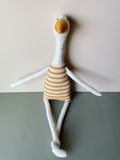 22" Cream Goose in Yellow Silly Stripes