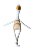 22" Cream Goose in Yellow Silly Stripes