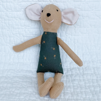 8" Honey Rose Bud Mouse in Forest Green