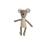 8" Tan Anemone Circus Mouse in Buttercream Yellow