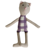 8" Sand Gingham Cat in Purple