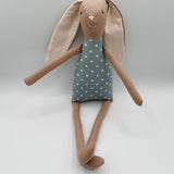 18" Rosewood Carnation Rabbit in Teal