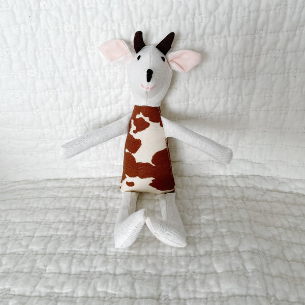 8" Cream Cow in Brown