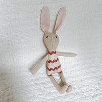 8" Sand RicRac Bunny in Mauve