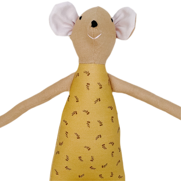 18" Honey Rose Bud Mouse in Mustard Yellow