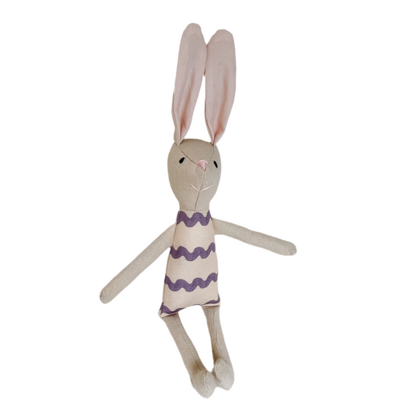 8" Sand RicRac Bunny in Purple