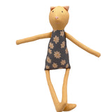 18" Yellow Chamomile Cat in Blue