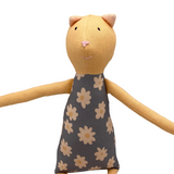 18" Yellow Chamomile Cat in Blue