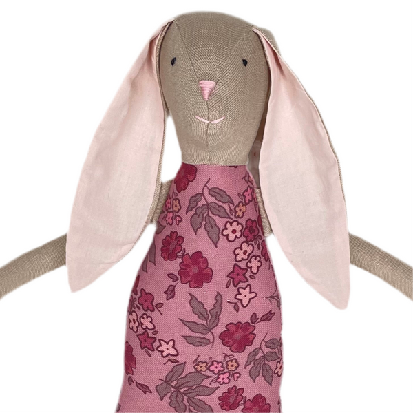 18" Tan Comfrey Rabbit in Mauve