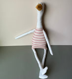 22" Cream Goose in Pink Silly Stripes