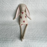 18" Sand Heart Rabbit in Mauve Pink