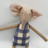 18" Clay Gingham Elephant in Purple