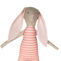 18" Sand Kale Stripe Rabbit in Pink