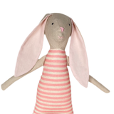 18" Sand Kale Stripe Rabbit in Pink