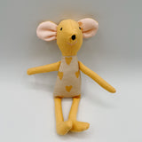 8" Yellow Heart Mouse in Yellow