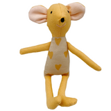 8" Yellow Heart Mouse in Yellow
