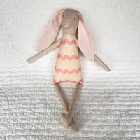 18" Sand RicRac Rabbit in Pink