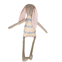 18" Sand RicRac Rabbit in Light Blue